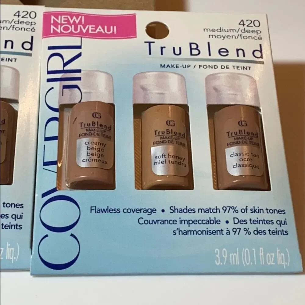 NEW Lot 6 CoverGirl TruBlend MEDIUM DEEP FOUNDATION 420 Flawless Liquid Packets